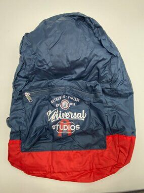 Universal Studios Packable Backpack Red & Blue 18" x 13" Travel Lightweight Bag